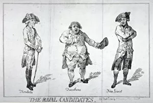 Charles James Collection: The Rival Candidates, 1784. Artist: Isaac Cruikshank