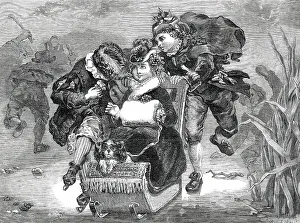 Skating On Thin Ice Prints: The Rivals - painted by J. Sant, 1850. Creator: Unknown