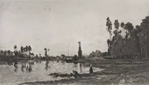 Appleton D Company Gallery: By the River, 1865. Creator: Charles Francois Daubigny