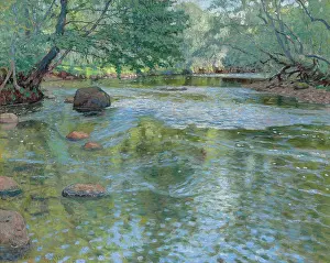 Banks Prints: The river, 1932. Creator: Bogdanov-Belsky, Nikolai Petrovich (1868-1945)