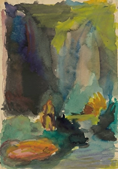 1940 Prints: At the river, 1940-1944. Creator: Jan Novak