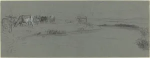 River Bank with Cattle, probably after 1850. Creator: Constant Troyon