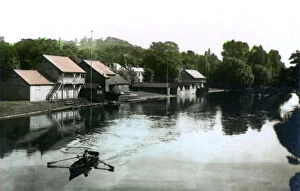 Boathouse Collection: River and boathouse, Burton-upon-Trent, 1926. Artist: Cavenders Ltd