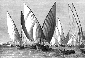 The River at Boulak Bridge, Cairo, with dahabeahs passing, 1874 The River at Boulak Bridge, Cairo, with dahabeahs passing, 1874