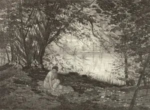 Bather Prints: On the River, c1920s. Creator: Bolton Coit Brown
