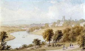 River Dee Gallery: River Dee and St Johns Church, 19th century. Artist: William Westall