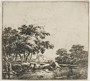 The River in the Forest, plate three from Set of Landscapes, 1640/51. Creator: Herman Naijwincx