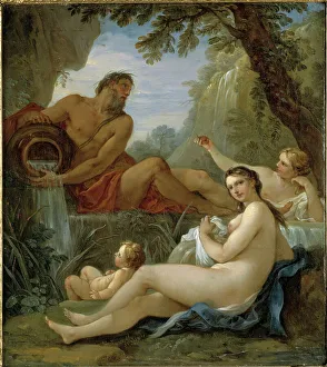 Natoire Charles Joseph Prints: A River and a Fountain Nymph, 18th century. Creator: Charles-Joseph Natoire