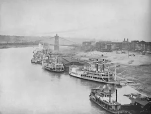 Paddle Boat Prints: River Front, Cincinnati, Ohio, c1897. Creator: Unknown