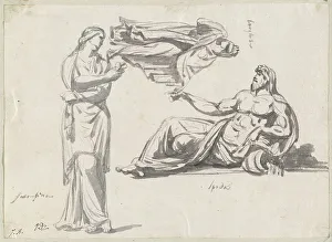 David L Prints: A River God and Two Classical Sculptures, 1775/80. Creator: Jacques-Louis David