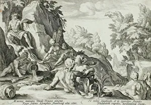 Henry Goltzius Prints: The River God Peneus Surrounded by Other Divinities
