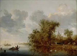 View To Land Prints: River Landscape, 1643. Creator: Salomon Ruysdael