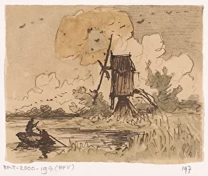 Tavenraat Johannes Prints: River landscape, 1843. Creator: Johannes Tavenraat