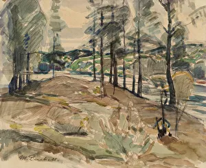 Knut Magnus Enckell Prints: River Landscape, 1915. Creator: Magnus Enckell