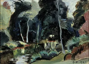 Ollila Yrjo Prints: River Landscape, 1921. Creator: Yrjö Aleksander Ollila