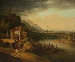 Afternoon Prints: River Landscape with Barge, 18th century