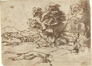 Claude Lorraine Prints: River Landscape, c. 1635/1638. Creator: Claude Lorrain