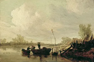 River landscape, c1620-1639. Creator: Pieter de Neyn