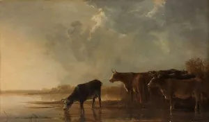 Cuyp Aelbert Prints: River Landscape with Cows, c.1645-c.1650. Creator: Aelbert Cuyp