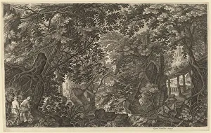 Gillis Sadeler Ii Prints: River Landscape with a Duck Hunter. Creator: Aegidius Sadeler II