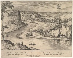 Bruegel Prints: River Landscape with Mercury Abducting Psyche, ca. 1595. Creator: Simon Novellanus