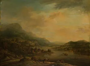 1750s Prints: River Landscape with Mule Drover, 1750. Creator: Christian Georg Schutz