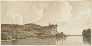 Klinkhamer Hendrik Abraham Prints: River landscape near Chokier on the Maas, 1820-1872. Creator: Hendrik Abraham Klinkhamer