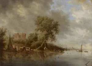 River Landscape with the Ruins of the Castle of Egmond, 1641. Creator: Ruisdael