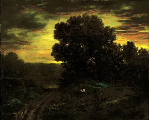 David Johnson Gallery: River Landscape at Sunset, ca. 1890. Creator: David Johnson