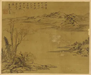 River landscape: trees and houses in the foreground, Possibly Yuan dynasty, 1279-1368 River landscape: trees and houses in the foreground, Possibly Yuan dynasty, 1279-1368