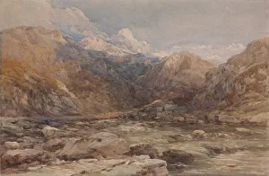 Caernarvonshire Gallery: River Landscape in Wales, ca. 1850. Creator: David Cox the elder