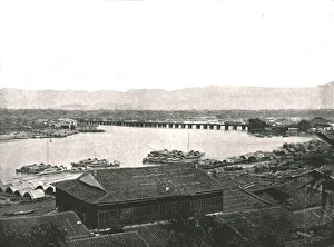 Fujian Prints: The River Min and the Great Bridge, Foochow, China, 1895. Creator: W &s Ltd