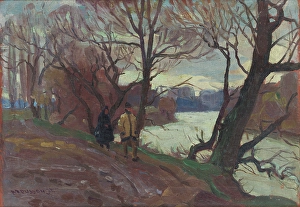 Muddy Prints: River near Michalovce, before 1920. Creator: Teodor Jozef Mousson