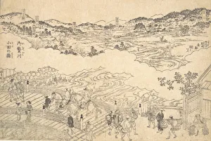 River of Omue and Bridge of Oda, 1700. Creator: Unknown