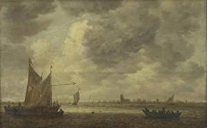 Josefsz Van Goyen Prints: The River Oude Maas near Dordrecht, between 1620 and 1656. Creator: Jan van Goyen