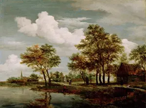 Ominous Prints: A River Scene, 1658. Creator: Meindert Hobbema