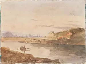 Tranquil Prints: River Scene, Aberdeen, 1826. Creator: James William Giles