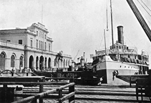 Customs House Prints: River steamer at the Customs House, Asuncion, Paraguay, 1911
