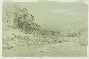 Alexander Helwig Wyant Prints: River Stream with Mountains in the Distance, 1856/92. Creator: Alexander Helwig Wyant
