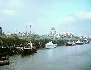 River Thames and the Embankment, c1955. Creator: Arthur Charles Kirby Ware