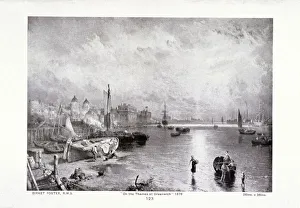 Foster Prints: The River Thames at Greenwich, London, 1878. Artist: Myles Birket Foster