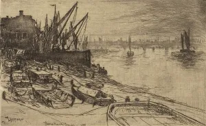 1886 Prints: River Thames, at London, 1886. Creator: Lewis Henry Meakin