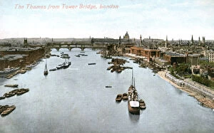 Images Dated 15th April 2008: The River Thames, London, early 20th century.Artist: Valentine & Sons Publishing Co