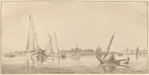 River with Town, 1775. Creator: Bernhard Schreuder