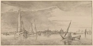 River with Town, 1775. Creator: Bernhard Schreuder