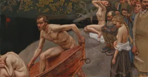 By the River of Tuonela, study for the Jusélius Mausoleum frescoes, 1903. Creator: Akseli Gallen-Kallela