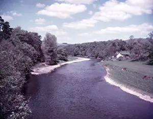 Tweed Prints: River Tweed near Melrose, The Borders, Scotland, c1955. Creator: Arthur Charles Kirby Ware