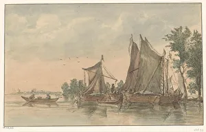 Sails Prints: River view, 1795-1821. Creator: C. Dietrich