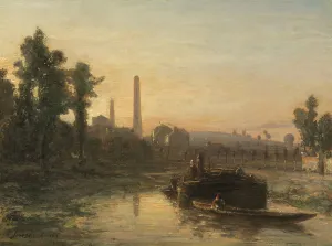 Johann B Jongkind Prints: River View in France, possibly near Pontoise, 1855. Creator: Johan Barthold Jongkind