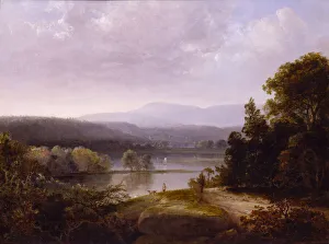 Thomas Doughty Prints: River View with Hunters and Dogs, ca. 1850. Creator: Thomas Doughty
